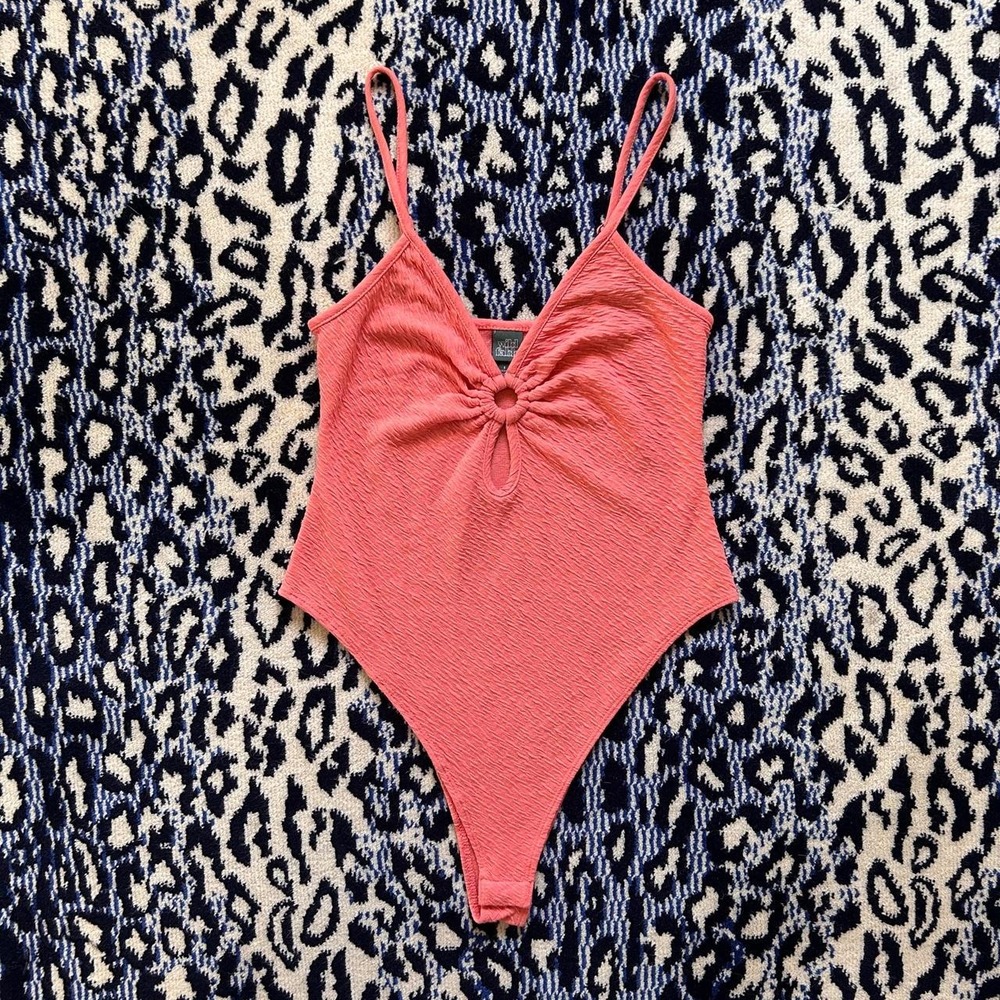 Wild Fable Pink Cami Bodysuit with Cut Out Size S